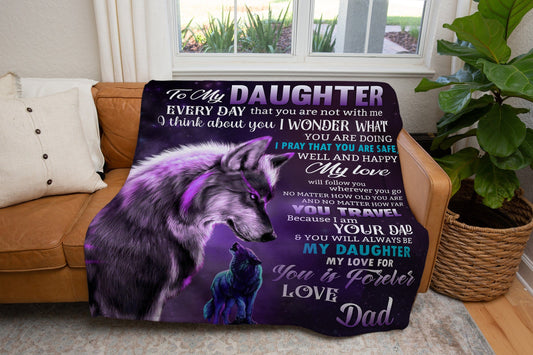 Blankets To My Daughter My Love Will Follow You Premium Sherpa blanket By Luv Alwayz Gifts For Every Occassion