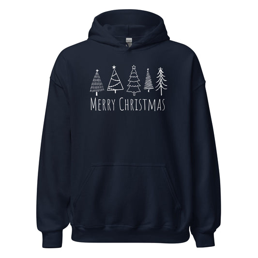 Hoodies Navy / S Christmas Tree Novelty Unisex Hoodie By Luv Alwayz Gifts For Every Occassion