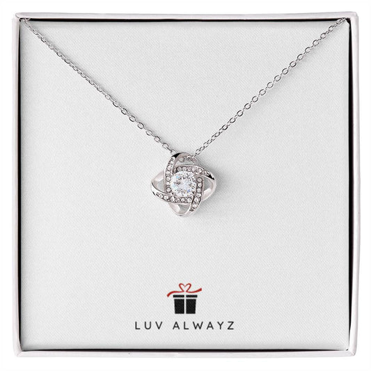 Jewelry 14K White Gold Finish / Standard Box Luv Knot Necklace By Luv Alwayz Gifts For Every Occassion