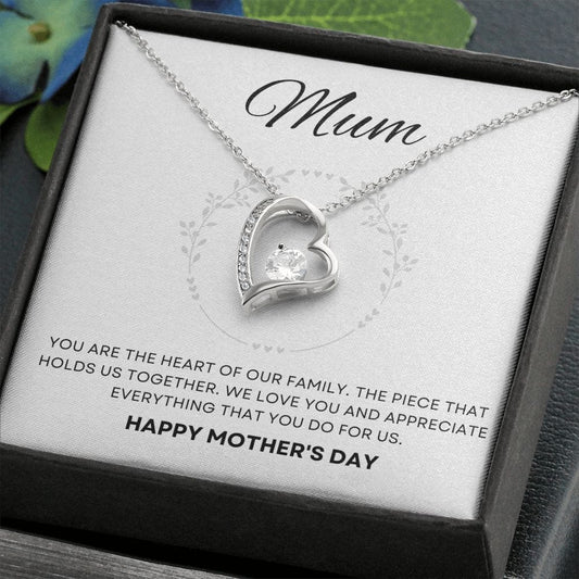 Jewelry 14k White Gold Finish / Standard Box Mum Forever Loved Necklace By Luv Alwayz Gifts For Every Occassion