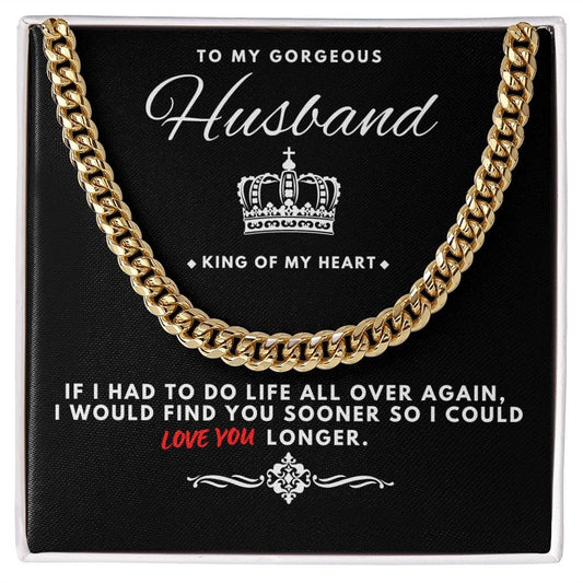 Jewelry 14K Yellow Gold Finish / Standard Box King Of My Heart Cuban Chain By Luv Alwayz Gifts For Every Occassion