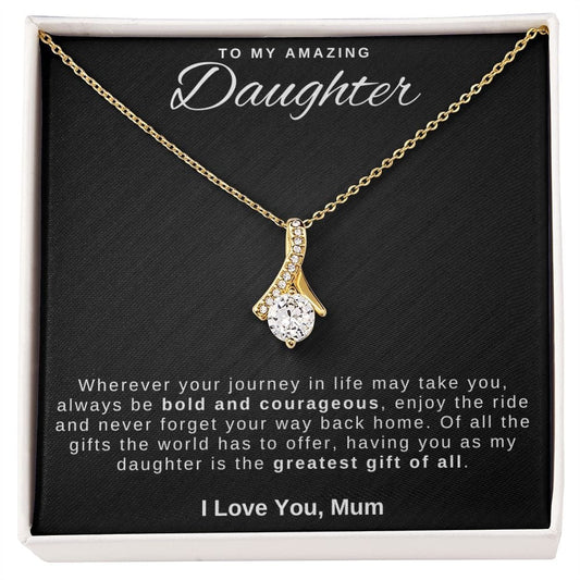 Jewelry 18K Yellow Gold Finish / Standard Box Amazing Daughter Embraced By Luv Necklace By Luv Alwayz Gifts For Every Occassion