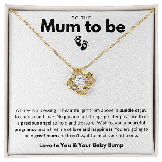 Jewelry 18K Yellow Gold Finish / Standard Box Mum To Be Luv Knot Necklace By Luv Alwayz Gifts For Every Occassion
