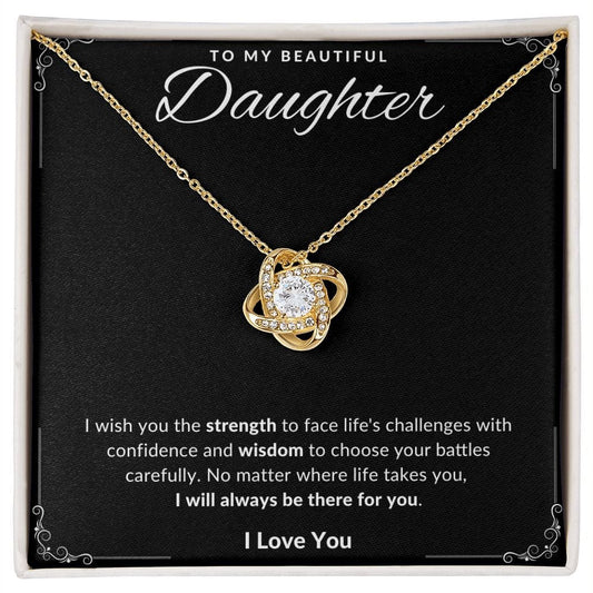Jewelry 18K Yellow Gold Finish / Standard Box My Beautiful Daughter Luv Knot Necklace By Luv Alwayz Gifts For Every Occassion