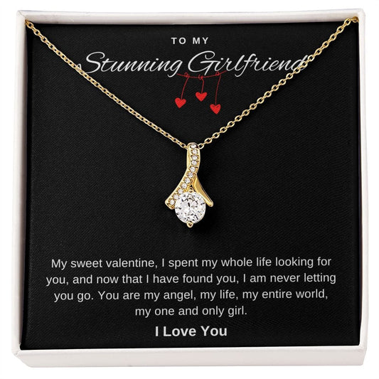 Jewelry 18K Yellow Gold Finish / Standard Box My Stunning Girlfriend Embraced By Luv Necklace By Luv Alwayz Gifts For Every Occassion