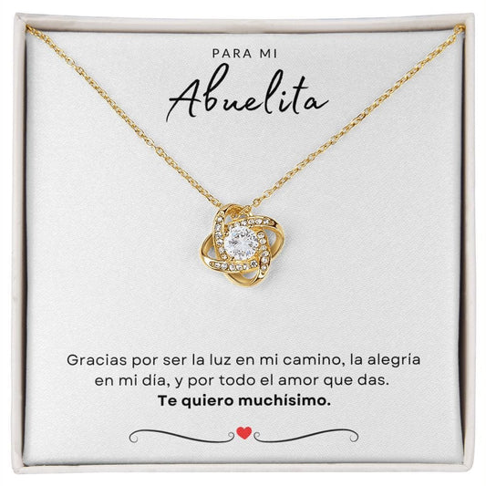 Jewelry 18K Yellow Gold Finish / Standard Box Para Mi Abuelita Luv Knot Necklace By Luv Alwayz Gifts For Every Occassion