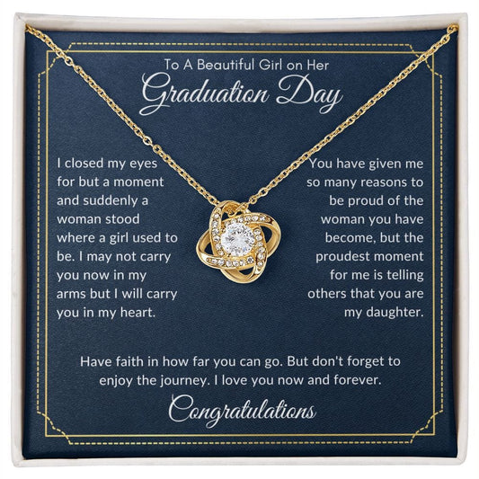 Jewelry 18K Yellow Gold Finish / Standard Box To A Beautifil Girl Graduation Luv Knot Necklace By Luv Alwayz Gifts For Every Occassion