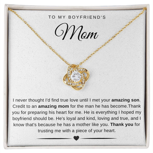 Jewelry 18K Yellow Gold Finish / Standard Box To My Boyfriend's Mom Luv Knot Necklace By Luv Alwayz Gifts For Every Occassion