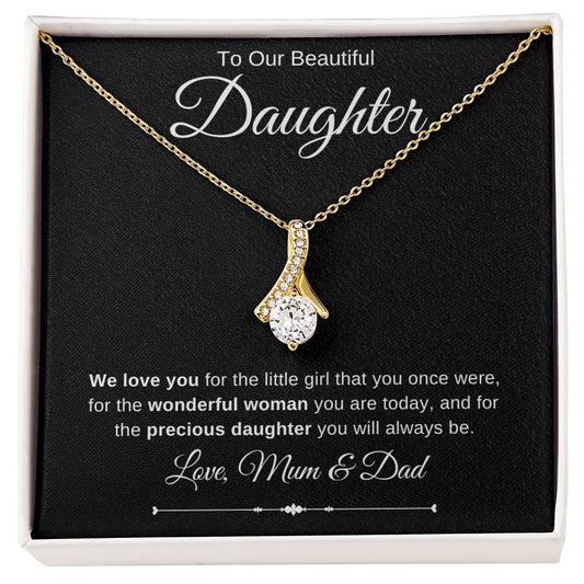 Jewelry 18K Yellow Gold Finish / Standard Box To Our Beautiful Daughter Embraced by Luv Necklace By Luv Alwayz Gifts For Every Occassion