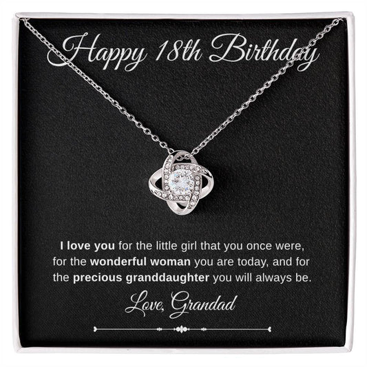 Jewelry Happy 18th Birthday Luv Knot Necklace Love Grandad By Luv Alwayz Gifts For Every Occassion