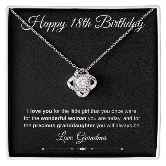 Jewelry Happy 18th Birthday Luv Knot Necklace Love Grandma By Luv Alwayz Gifts For Every Occassion