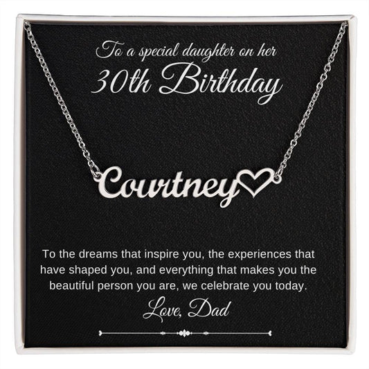 Jewelry Polished Stainless Steel / Standard Box Daughter 30th Birthday Luv Heart Necklace Love Dad By Luv Alwayz Gifts For Every Occassion