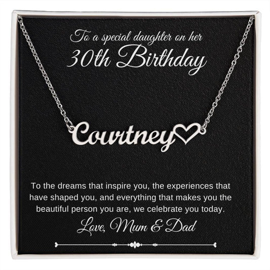 Jewelry Polished Stainless Steel / Standard Box Daughter 30th Birthday Luv Heart Necklace Love Mum & Dad By Luv Alwayz Gifts For Every Occassion
