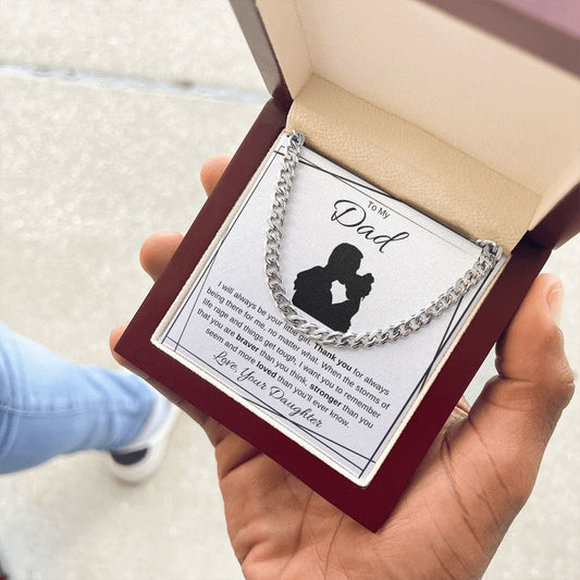 Jewelry Stainless Steel / Luxury Box To My Dad I Will Always Be Your Little Girl Cuban Chain By Luv Alwayz Gifts For Every Occassion