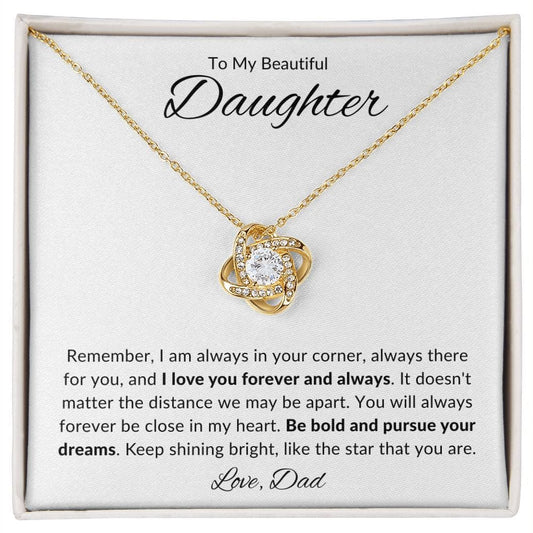 Jewelry To My Beautiful Daughter Luv Knot Necklace By Luv Alwayz Gifts For Every Occassion