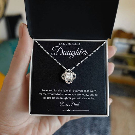 Jewelry To My Beautiful Daughter Luv Knot Necklace By Luv Alwayz Gifts For Every Occassion