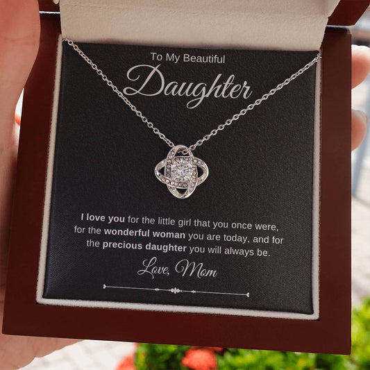Jewelry To My Beautiful Daughter Luv Knot Necklace By Luv Alwayz Gifts For Every Occassion