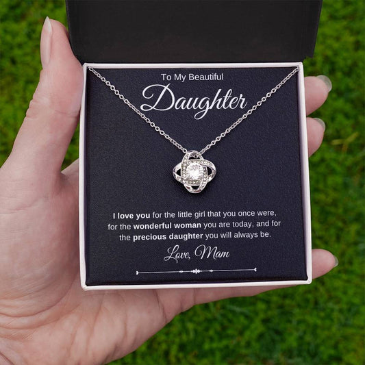 Jewelry To My Beautiful Daughter Luv Knot Necklace By Luv Alwayz Gifts For Every Occassion