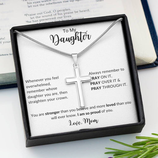 Jewelry To My Daughter Pray On It Love Mom Cross Necklace By Luv Alwayz Gifts For Every Occassion