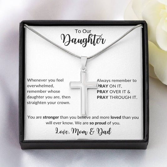 Jewelry To My Daughter Pray On It Love Mom & Dad Cross Necklace By Luv Alwayz Gifts For Every Occassion