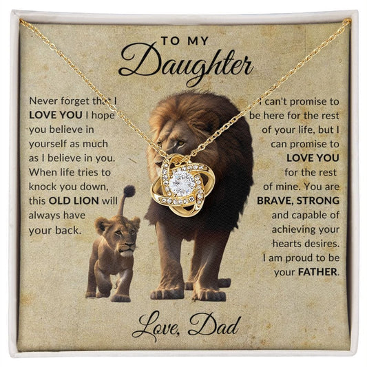 Jewelry To My Daughter This Old Lion Luv Knot Necklace By Luv Alwayz Gifts For Every Occassion