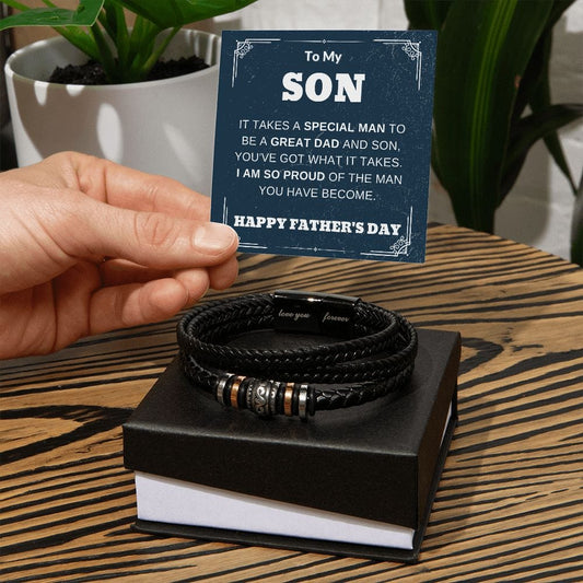 Jewelry To My Son Happy Father's Day 'Love You Forever' Engraved Bracelet | Gifts For Him By Luv Alwayz Gifts For Every Occassion