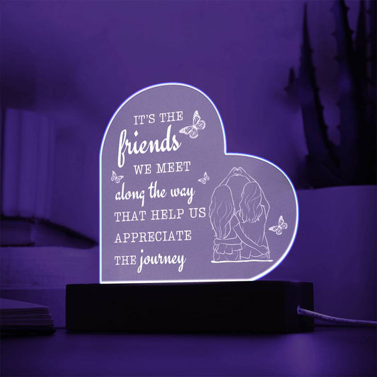 Plaque Best Friends Heart Acrylic Night Light By Luv Alwayz Gifts For Every Occassion