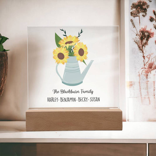 Plaque Personalised Flower Acrylic Plaque Stand | Christmas Gifts for Family By Luv Alwayz Gifts For Every Occassion
