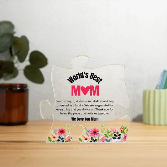 Plaque World's Best Mum Jigsaw Piece Plaque By Luv Alwayz Gifts For Every Occassion