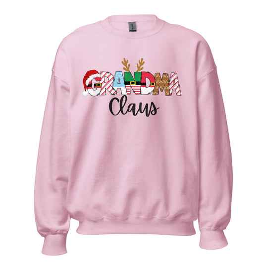 Sweatshirts Light Pink / S Grandma Claus Sweatshirt By Luv Alwayz Gifts For Every Occassion