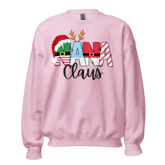 Sweatshirts Light Pink / S Nana Claus Sweatshirt By Luv Alwayz Gifts For Every Occassion
