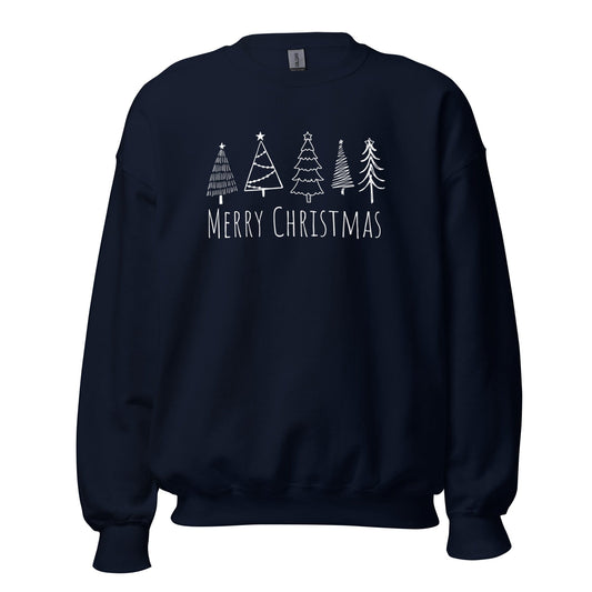 Sweatshirts Navy / S Christmas Tree Novelty Unisex Sweatshirt By Luv Alwayz Gifts For Every Occassion