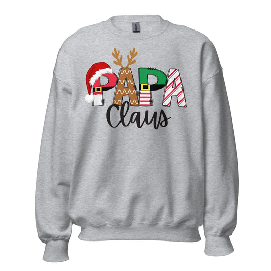 Sweatshirts Sport Grey / S Papa Claus Sweatshirt By Luv Alwayz Gifts For Every Occassion