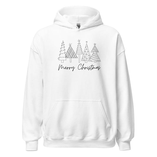 Hoodies White / S Merry Christmas Novelty Unisex White Hoodie By Luv Alwayz Gifts For Every Occassion