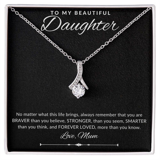 Jewelry 14K White Gold Finish / Standard Box Beautiful Daughter Embraced By Luv Necklace By Luv Alwayz Gifts For Every Occassion