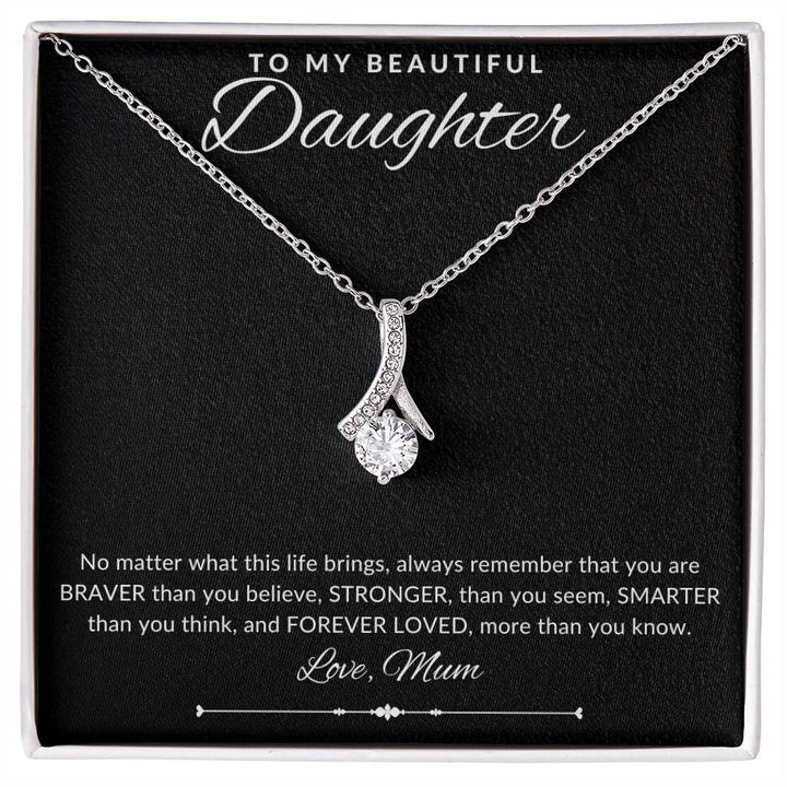 Jewelry 14K White Gold Finish / Standard Box Beautiful Daughter Embraced By Luv Necklace By Luv Alwayz Gifts For Every Occassion