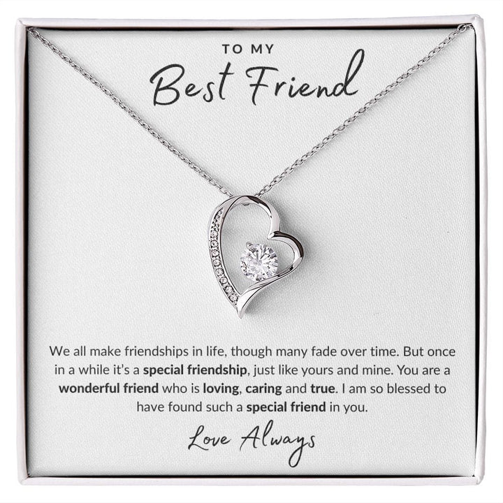Jewelry 14k White Gold Finish / Standard Box Best Friend Forever Loved Necklace By Luv Alwayz Gifts For Every Occassion