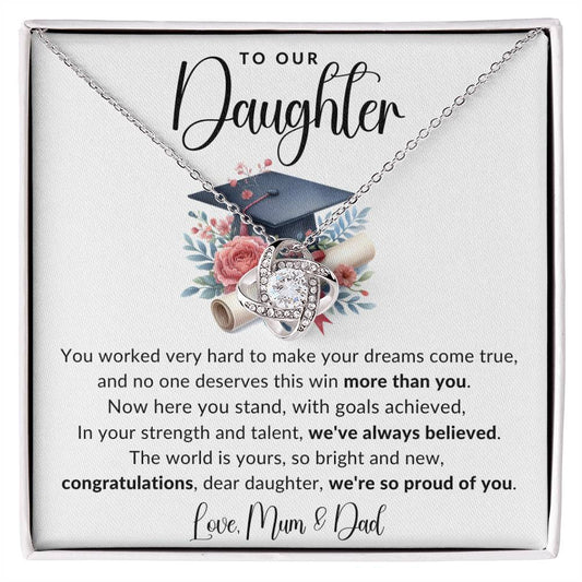 Jewelry 14K White Gold Finish / Standard Box Daughter We're So Proud Of You Graduation Necklace By Luv Alwayz Gifts For Every Occassion