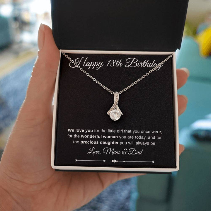 Jewelry 14K White Gold Finish / Standard Box Happy 18th Birthday Embraced By Luv Necklace By Luv Alwayz Gifts For Every Occassion