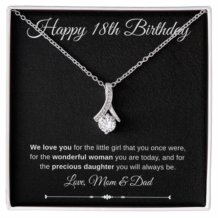Jewelry 14K White Gold Finish / Standard Box Happy 18th Birthday Embraced By Luv Necklace By Luv Alwayz Gifts For Every Occassion