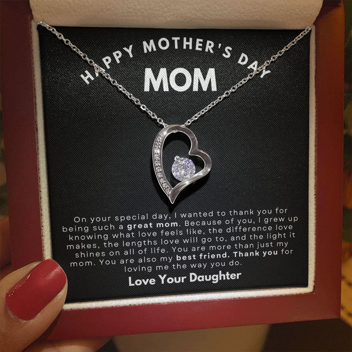 Jewelry 14k White Gold Finish / Standard Box Happy Mother's Day Mom Forever Loved Necklace By Luv Alwayz Gifts For Every Occassion