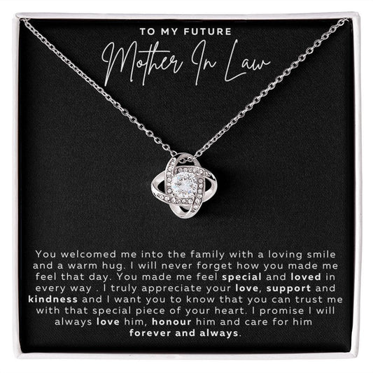 Jewelry 14K White Gold Finish / Standard Box Mother In Law Luv Knot Necklace By Luv Alwayz Gifts For Every Occassion