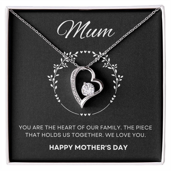 Jewelry 14k White Gold Finish / Standard Box Mum Heart Of The Family Forever Loved  Necklace By Luv Alwayz Gifts For Every Occassion