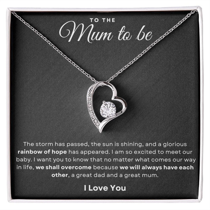Jewelry 14k White Gold Finish / Standard Box Mum To Be Forever Loved Necklace By Luv Alwayz Gifts For Every Occassion