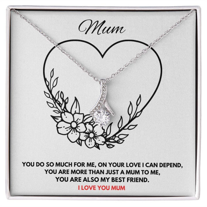 Jewelry 14K White Gold Finish / Standard Box Mum You Are My Best Friend Embraced By Luv Necklace By Luv Alwayz Gifts For Every Occassion