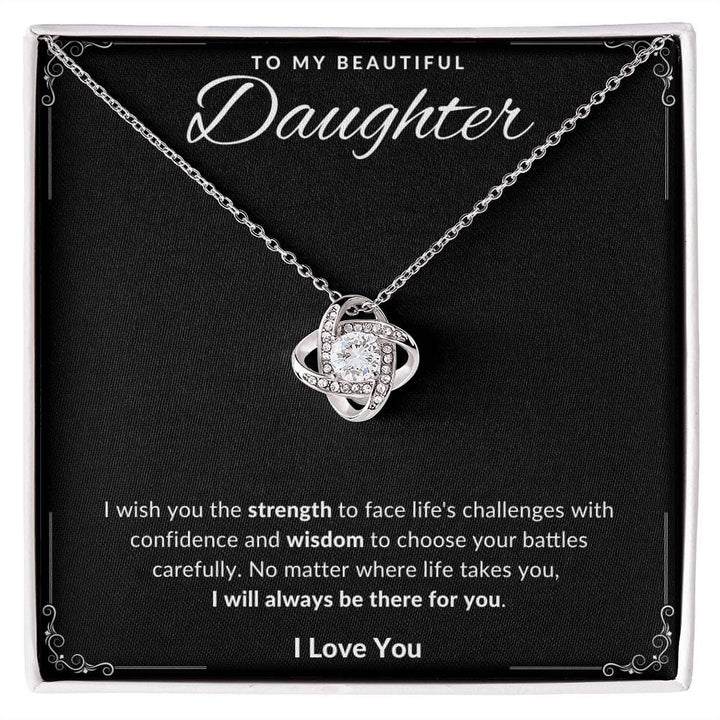 Jewelry 14K White Gold Finish / Standard Box My Beautiful Daughter Luv Knot Necklace By Luv Alwayz Gifts For Every Occassion