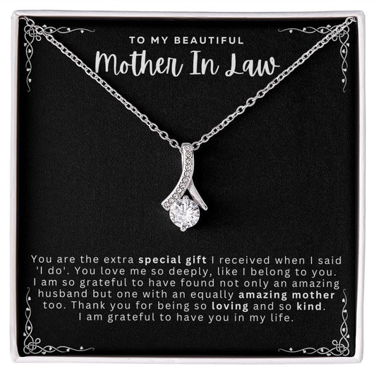 Jewelry 14K White Gold Finish / Standard Box My Beautiful Mother In Law Embraced By Luv Necklace By Luv Alwayz Gifts For Every Occassion