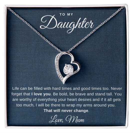 Jewelry 14k White Gold Finish / Standard Box My Daughter Forever Loved Necklace By Luv Alwayz Gifts For Every Occassion