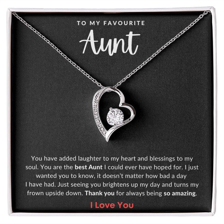 Jewelry 14k White Gold Finish / Standard Box My Favourite Aunt Forever Loved Necklace By Luv Alwayz Gifts For Every Occassion