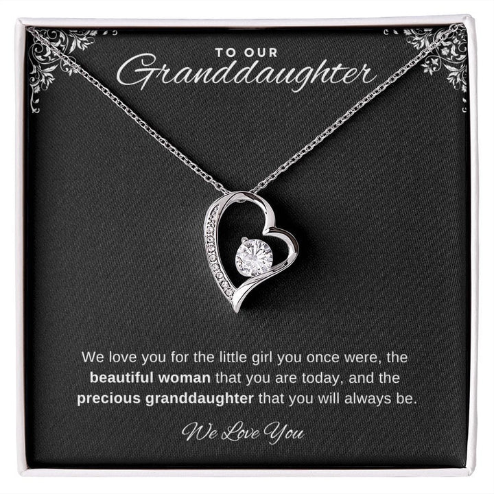 Jewelry 14k White Gold Finish / Standard Box Our Granddaughter Forever Loved Necklace By Luv Alwayz Gifts For Every Occassion